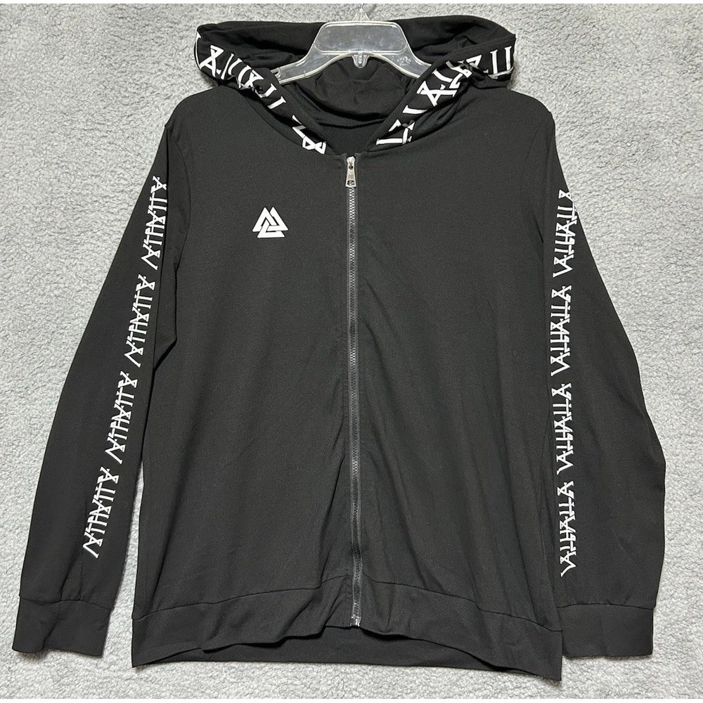 Viking Valknut Valhalla Full Zip Hoodie Womens 2XL Hawk Totem Gothic Biker Mafia